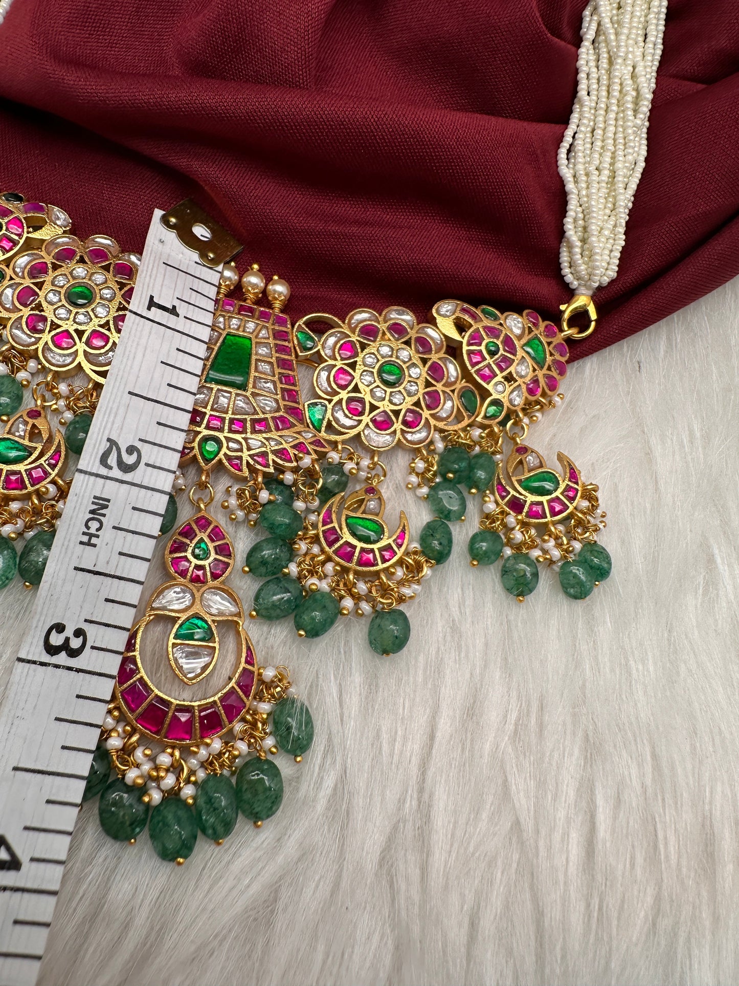 Jadau Kundan Sugar Pearls Short Necklace