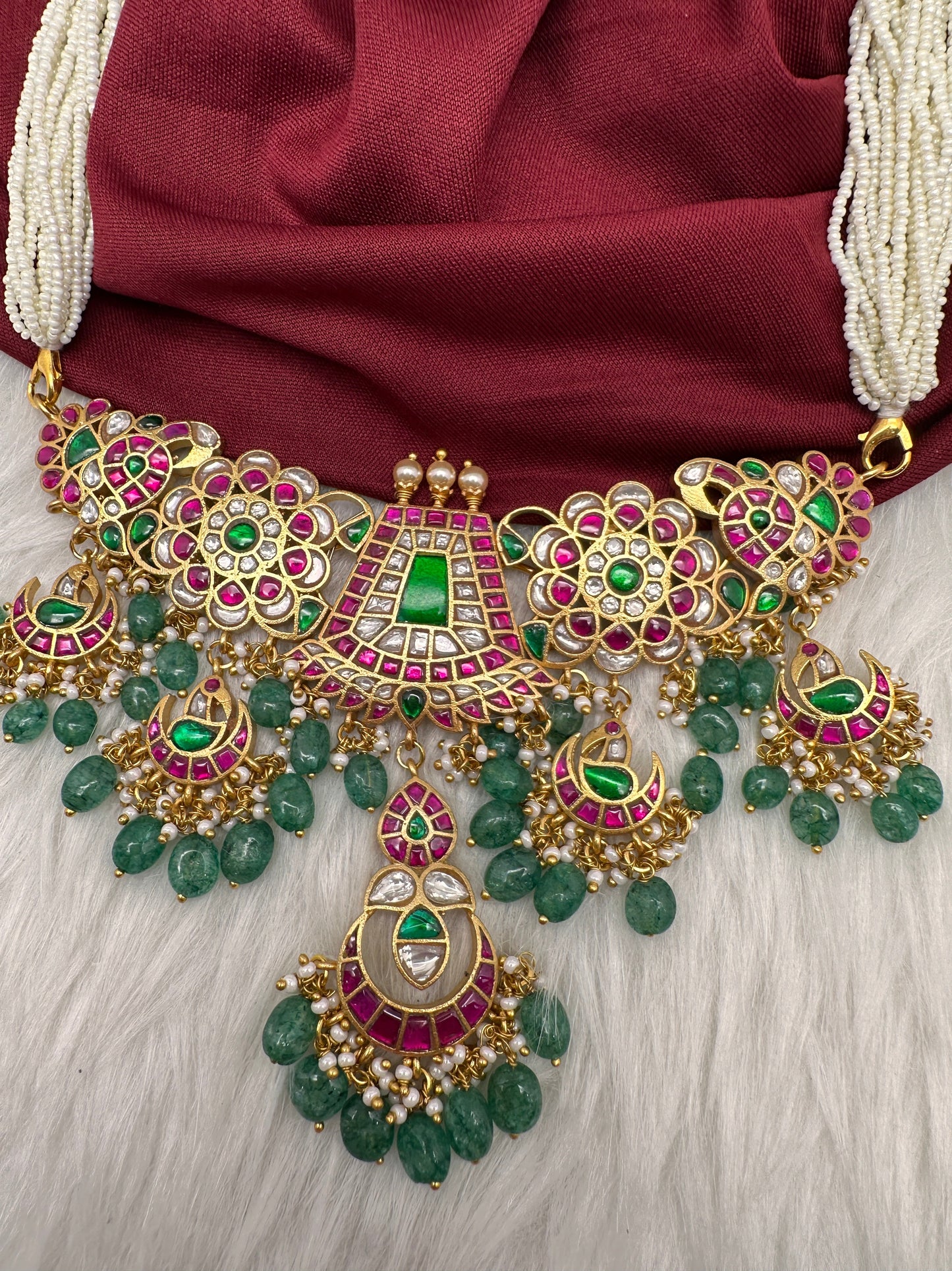 Jadau Kundan Sugar Pearls Short Necklace