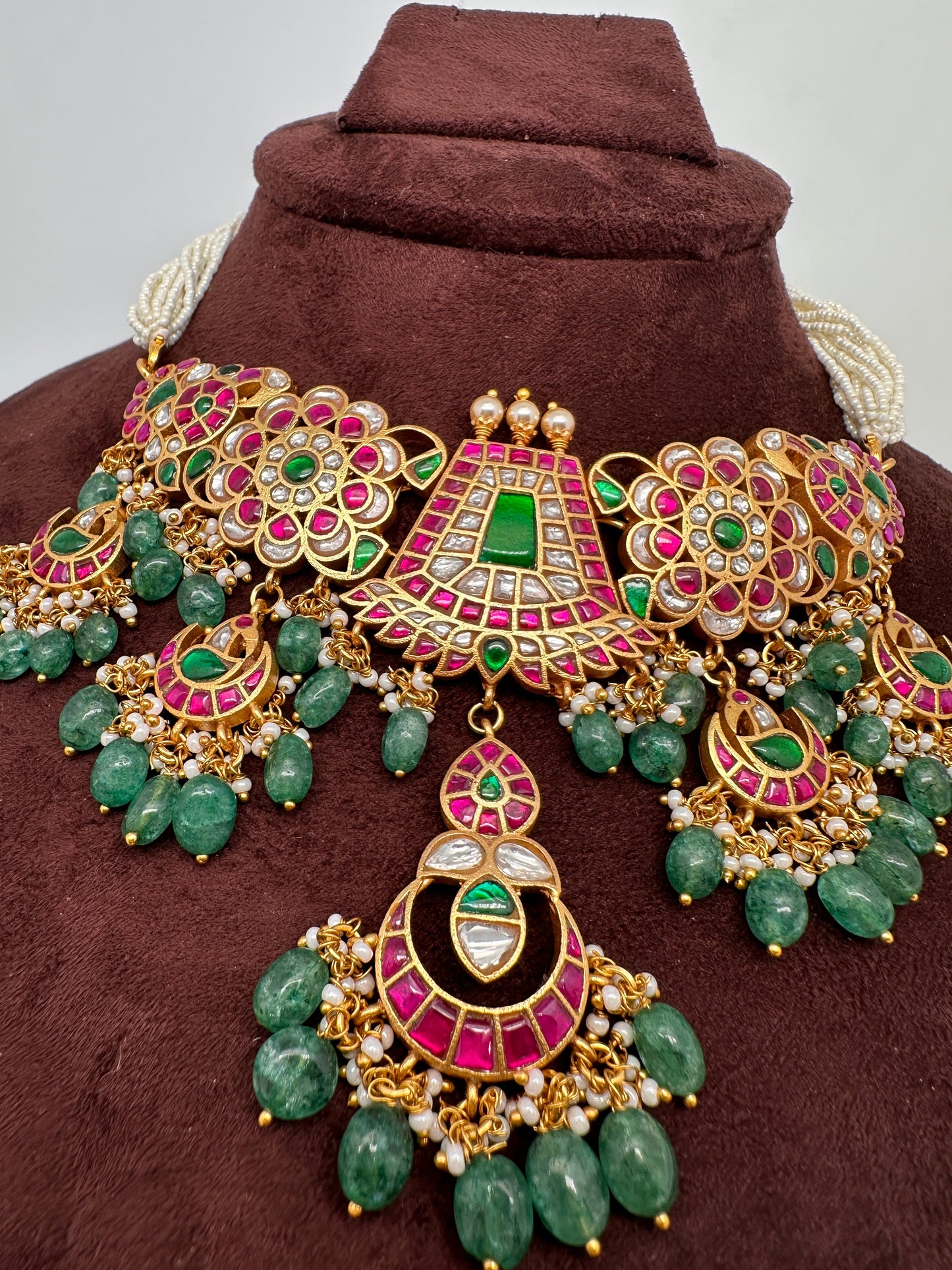 Jadau Kundan Sugar Pearls Short Necklace