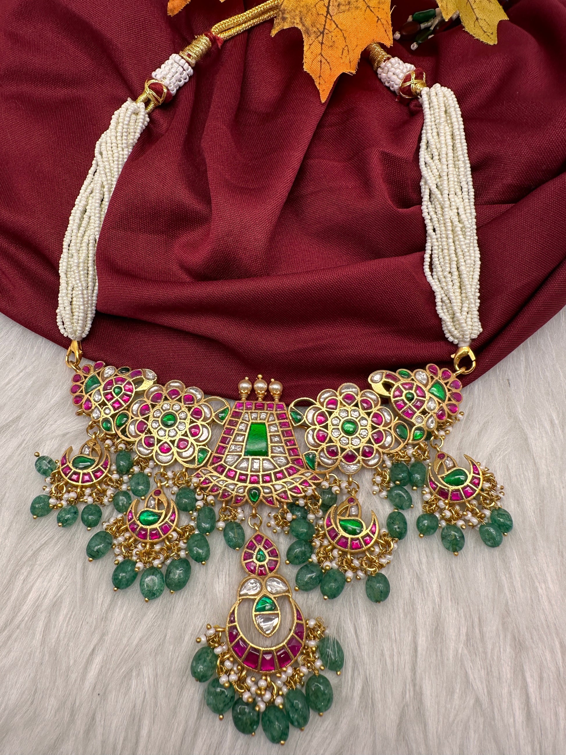 Jadau Kundan Sugar Pearls Short Necklace