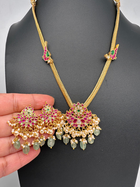 Dainty  Jadau Kundan Chain Necklace