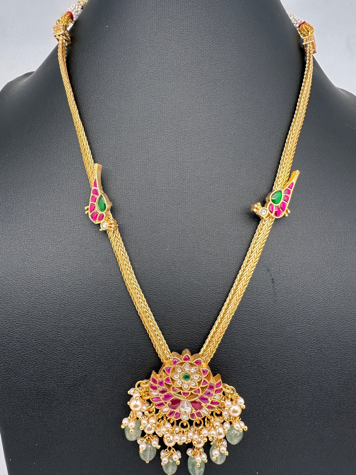 Dainty  Jadau Kundan Chain Necklace