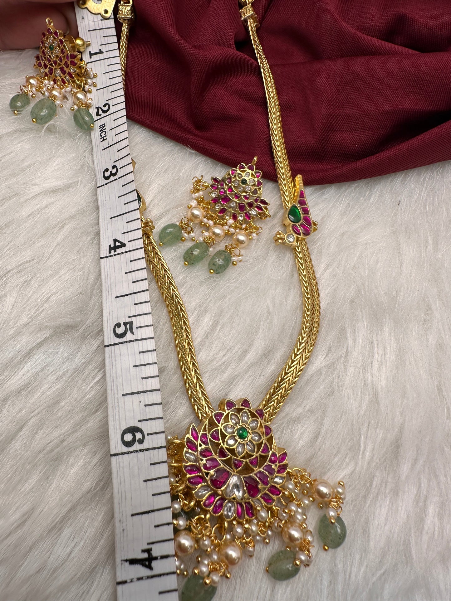 Dainty  Jadau Kundan Chain Necklace