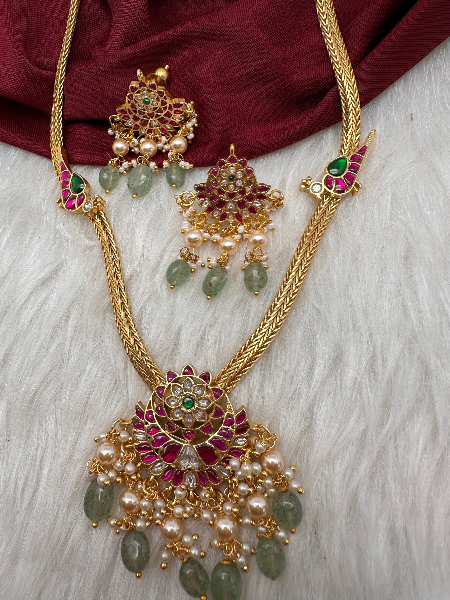 Dainty  Jadau Kundan Chain Necklace