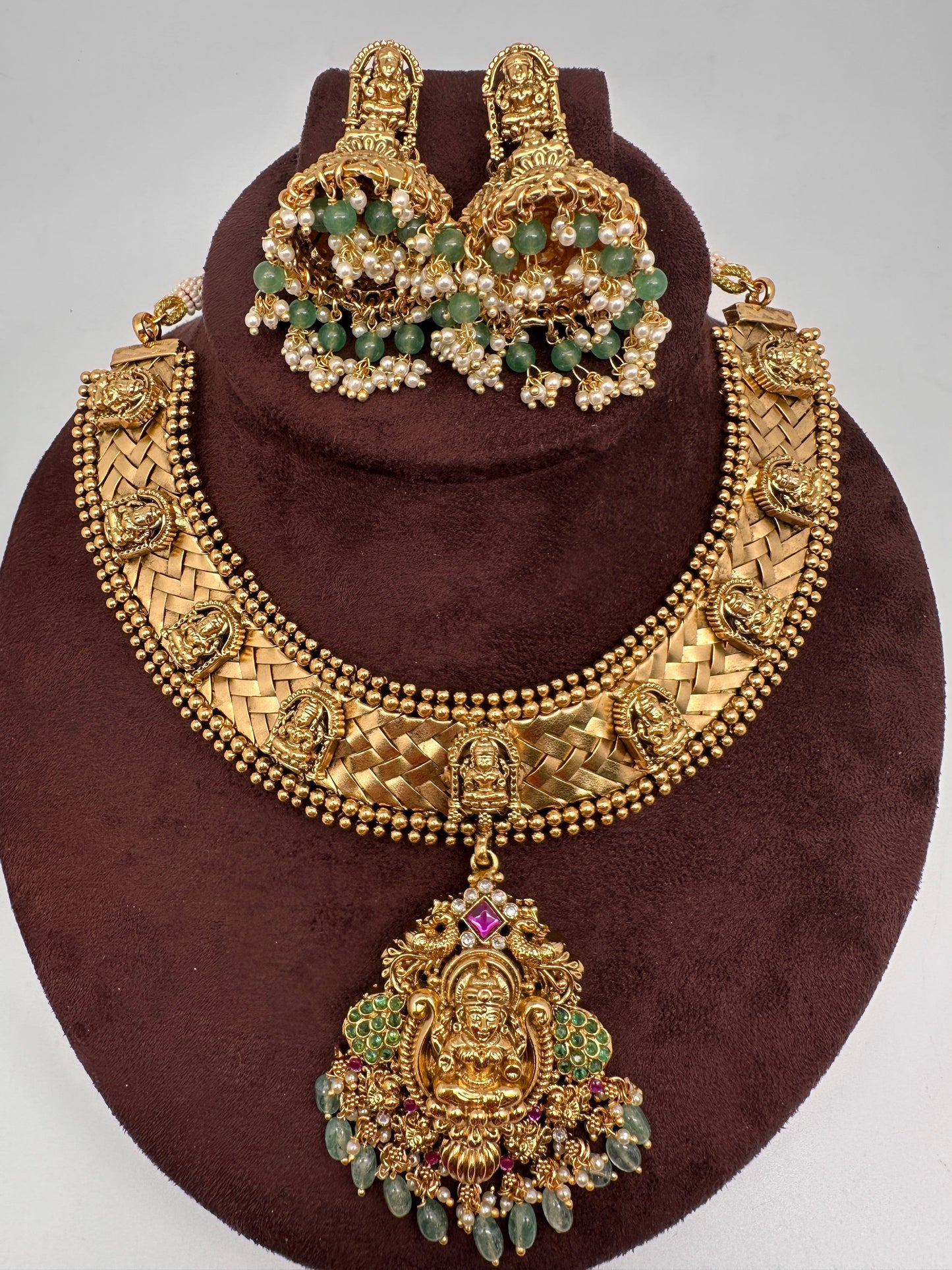 Jadau Kundan Goddess Lakshmi Statement Necklace