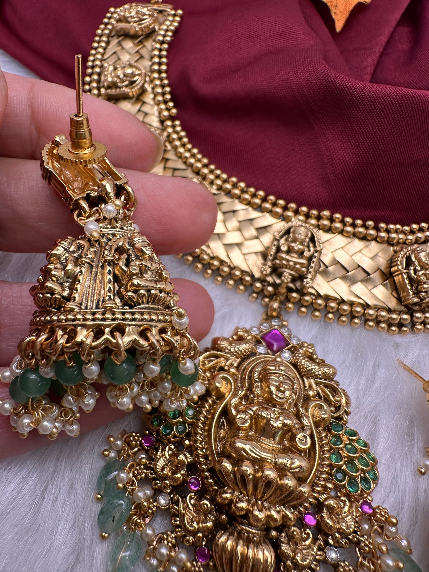 Jadau Kundan Goddess Lakshmi Statement Necklace