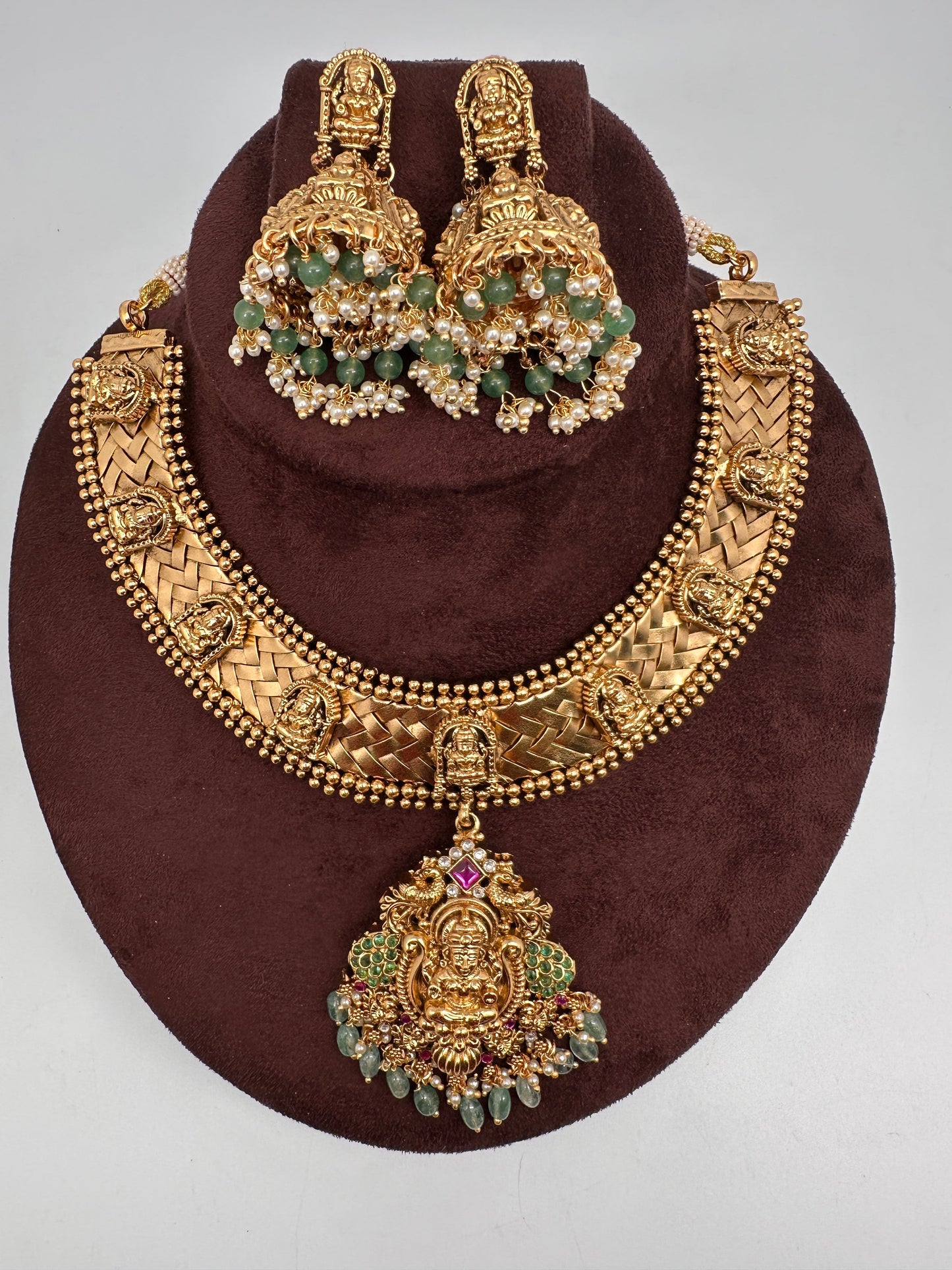 Jadau Kundan Goddess Lakshmi Statement Necklace
