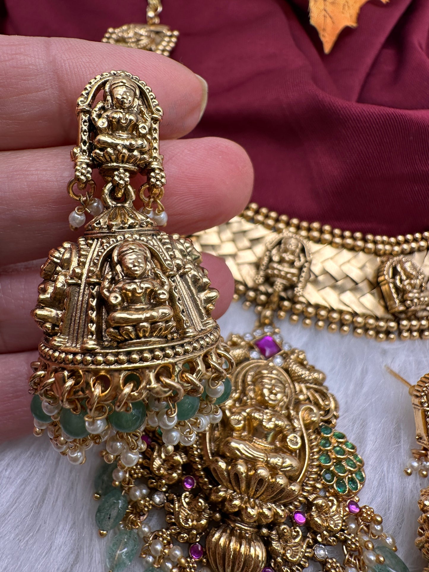 Jadau Kundan Goddess Lakshmi Statement Necklace