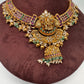 Jadau Kundan and Potta Stones Goddess Lakshmi Statement Necklace