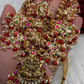 Coral Rice Pearls Jadau Kundan Goddess Lakshmi Guttapusalu Necklace