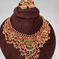 Coral Rice Pearls Jadau Kundan Goddess Lakshmi Guttapusalu Necklace