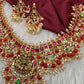 Coral Rice Pearls Jadau Kundan Goddess Lakshmi Guttapusalu Necklace