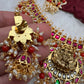 Coral Rice Pearls Jadau Kundan Goddess Lakshmi Guttapusalu Necklace
