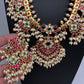 Rice Pearls Jadau Kundan Mid length Guttapusalu Necklace