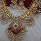 Rice Pearls Jadau Kundan Mid length Guttapusalu Necklace