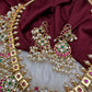 Rice Pearls Jadau Kundan Mid length Guttapusalu Necklace