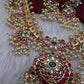 Rice Pearls Jadau Kundan Mid length Guttapusalu Necklace