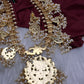Rice Pearls Jadau Kundan Mid length Guttapusalu Necklace