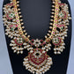 Rice Pearls Jadau Kundan Mid length Guttapusalu Necklace