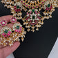 Rice Pearls Jadau Kundan Mid length Guttapusalu Necklace