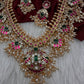 Rice Pearls Jadau Kundan Mid length Guttapusalu Necklace
