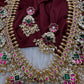 Rice Pearls Jadau Kundan Mid length Guttapusalu Necklace