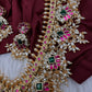 Rice Pearls Jadau Kundan Mid length Guttapusalu Necklace