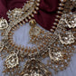 Rice Pearls Jadau Kundan Mid length Guttapusalu Necklace