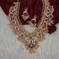 Rice Pearls Jadau Kundan Mid length Guttapusalu Necklace