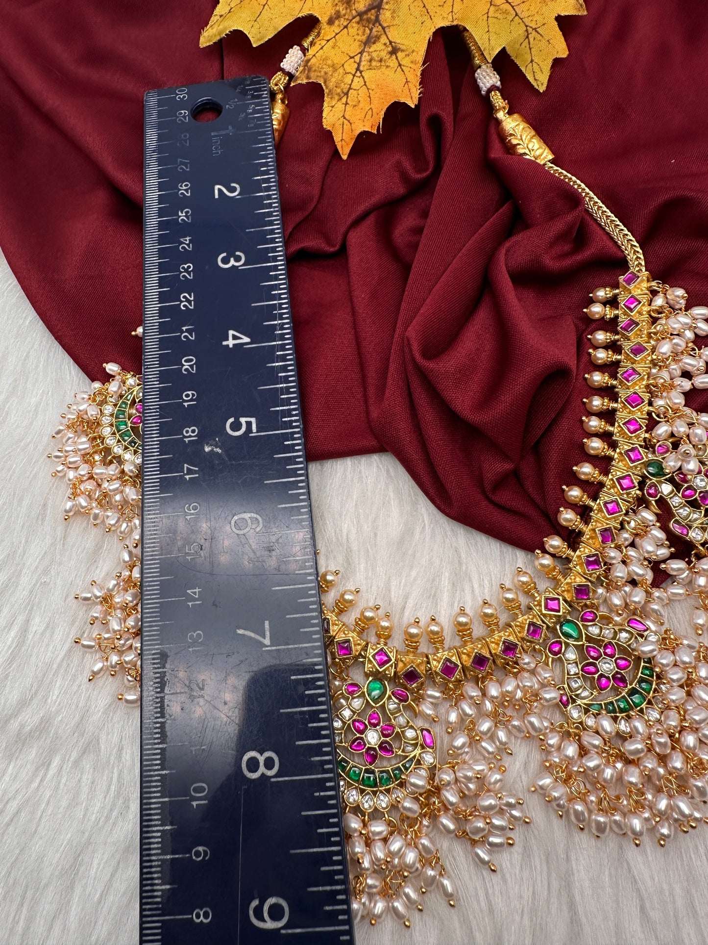 Rice Pearls Jadau Kundan Short Guttapusalu Necklace