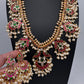 Rice Pearls Jadau Kundan Long Guttapusalu Necklace with Chandbali