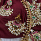 Rice Pearls Jadau Kundan Long Guttapusalu Necklace with Chandbali