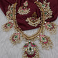 Rice Pearls Jadau Kundan Long Guttapusalu Necklace with Chandbali