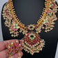 Rice Pearls Jadau Kundan Mid Length Guttapusalu Necklace