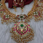 Rice Pearls Jadau Kundan Mid Length Guttapusalu Necklace