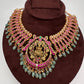 Goddess Lakshmi Broad Neckline Jadau Kundan Short Necklace