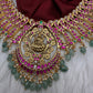 Goddess Lakshmi Broad Neckline Jadau Kundan Short Necklace