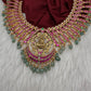 Goddess Lakshmi Broad Neckline Jadau Kundan Short Necklace