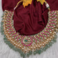 Peacock Broad Neckline Jadau Kundan Short Necklace