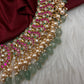 Peacock Broad Neckline Jadau Kundan Short Necklace