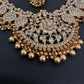 Peacock White Jadau Kundan Short Necklace with Jhumkas