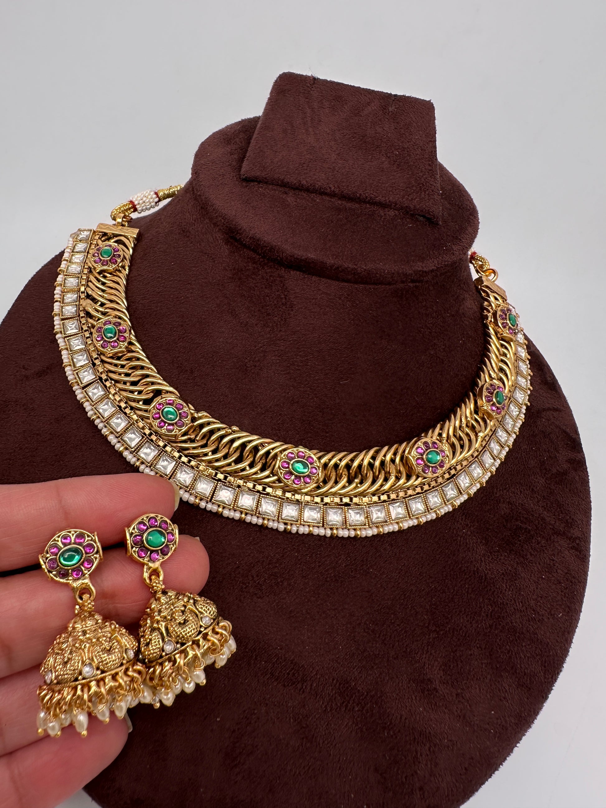 Jalebi Jadau Kundan Neckline Necklace - 