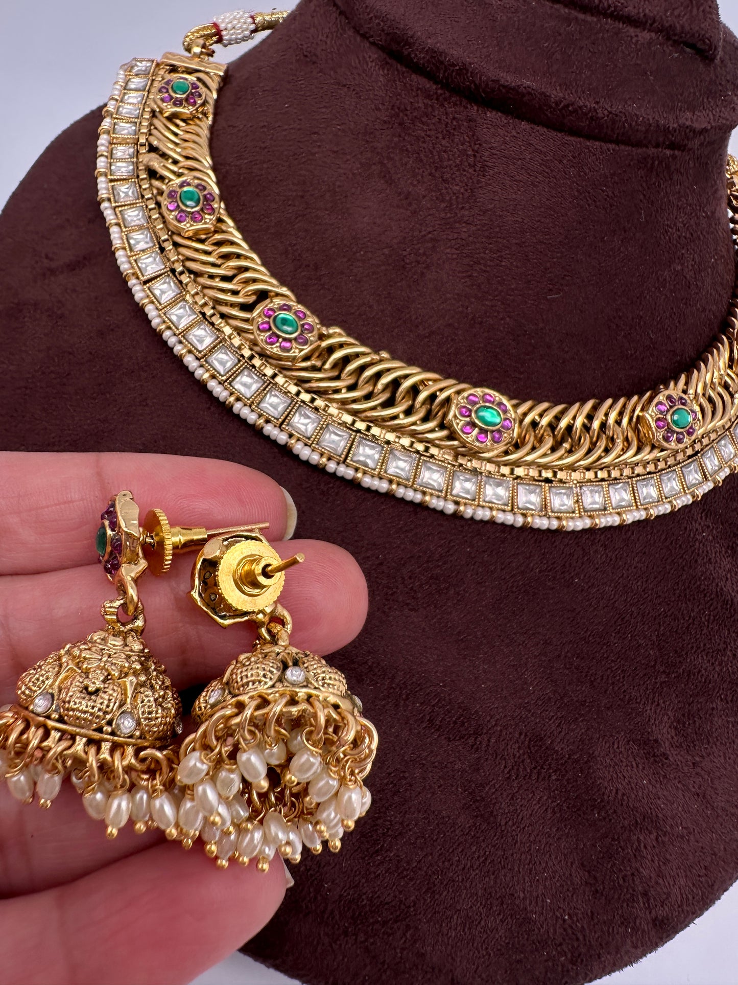Jalebi Jadau Kundan Neckline Necklace - 