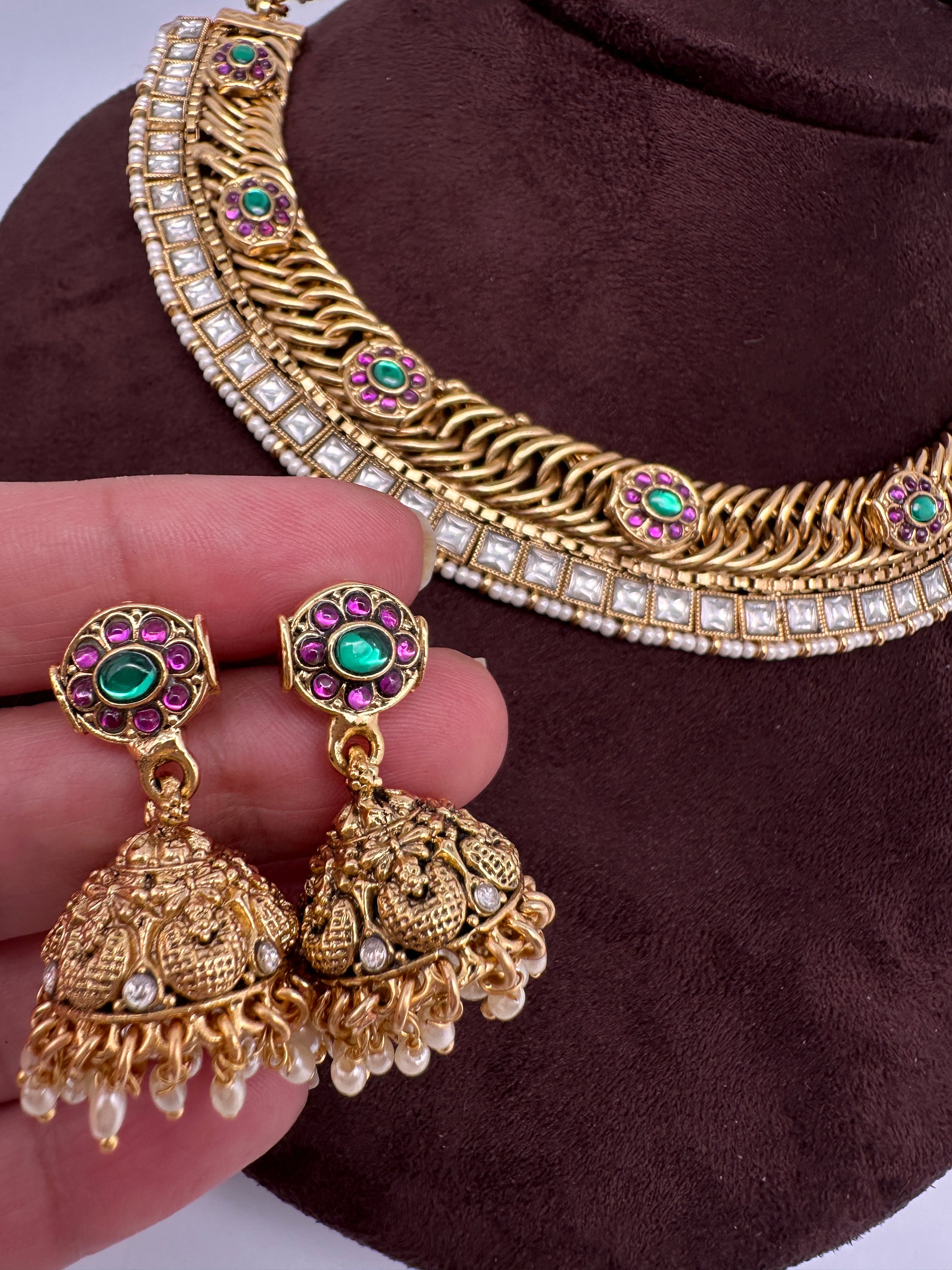 Jalebi Jadau Kundan Neckline Necklace - 