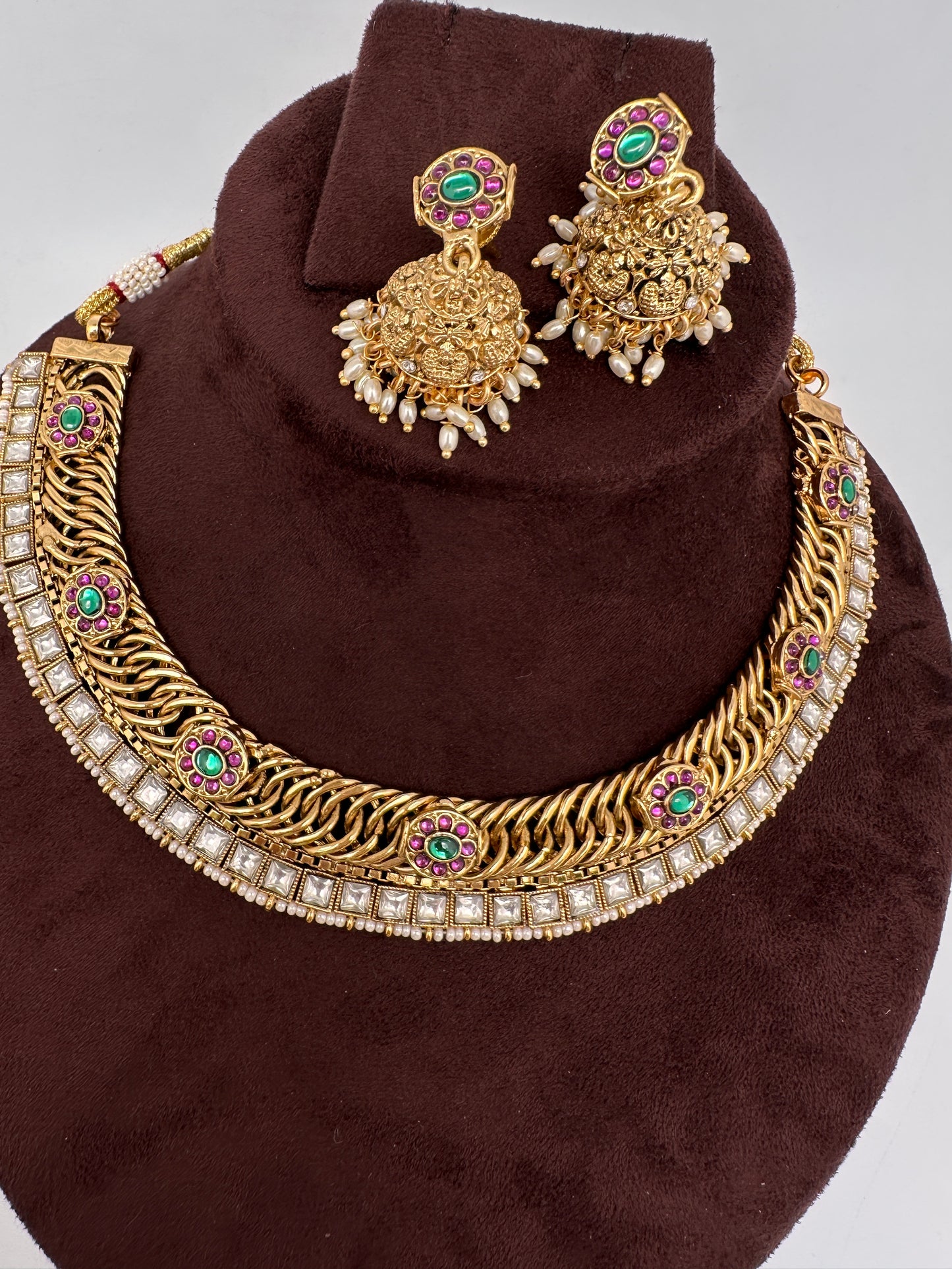 Jalebi Jadau Kundan Neckline Necklace - 
