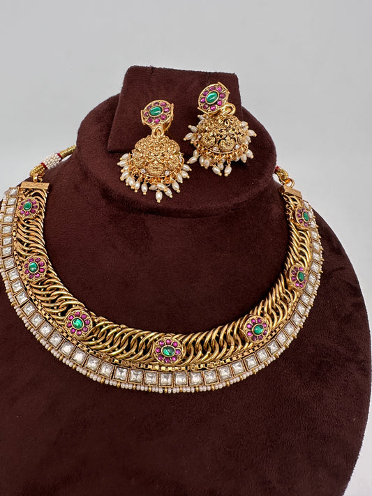 Jalebi Jadau Kundan Neckline Necklace - 