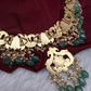 Jadau Kundan Neckline Necklace with Earrings - 