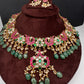 Jadau Kundan Neckline Necklace with Earrings - 