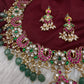 Jadau Kundan Neckline Necklace with Earrings - 