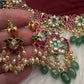 Jadau Kundan Neckline Necklace with Earrings - 